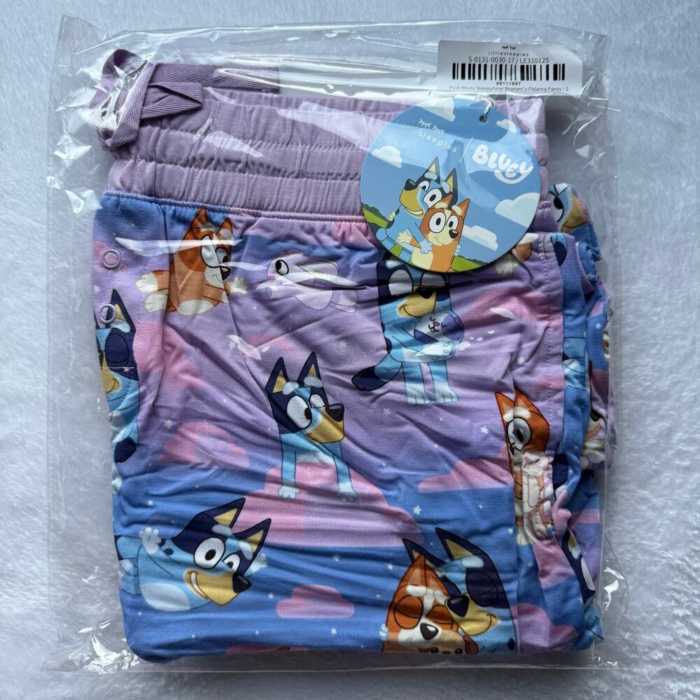 NEW Little Sleepies Pink Bluey Sleepytime Women's Pajama Pants Size Small